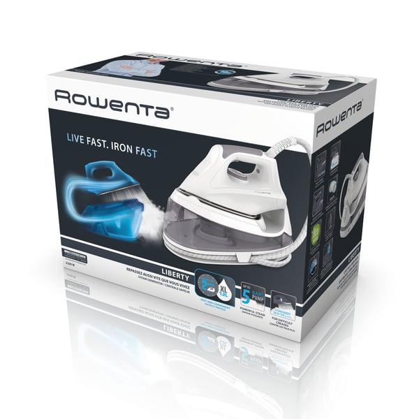 Rowenta VR5020 Pumpulla toimiva höyrysilityskeskus 2200 W 1,2 L Pohjalevy ruostumatonta terästä Valkoinen