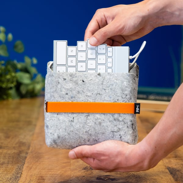 R-Go Tools R-Go Pouch vilten etui voor Split toetsenbord, tasje gemaakt van gerecycled textiel, sociaal product, grijs