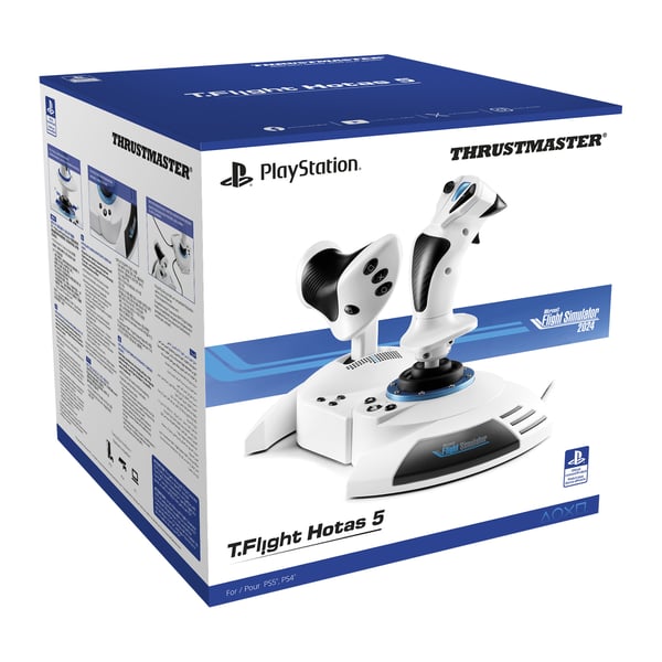 Thrustmaster T.Flight Hotas 5 Microsoft Flight Simulator Edition Hvid USB Flysimulator Digital PC, PlayStation 5, PlayStation 4