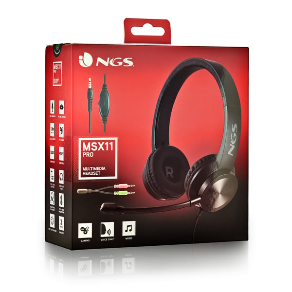 NGS MSX 11 PRO Headset Ledningsført Spil Sort