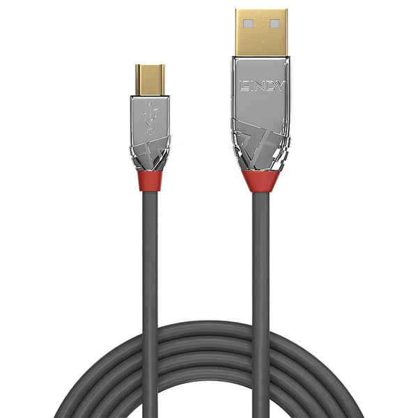 Lindy 36630 USB-kabel USB 2.0 0,5 m USB A Mini-USB B 0,48 Gbit/sek. Grå