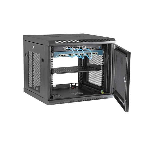 StarTech.com RK920WALM stativ 9U Vægmonteret stativ Sort