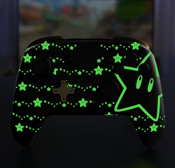PDP REMATCH GLOW Svart, Gul Spelplatta Analog / Digital Nintendo Switch, Nintendo Switch OLED