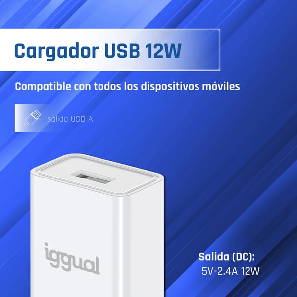 iggual IGG318188 oplader til mobil enhed Universel Hvid Vekselstrøm Indendørs