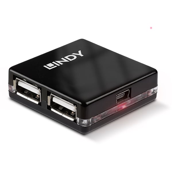 Lindy 42742 gränssnittshubbar 480 Mbit/s Svart