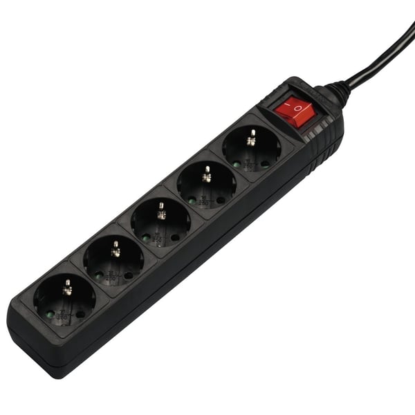 Hama 00137267 stikdåse 1,4 m 5 AC stikkontakt(er) Indendørs Sort