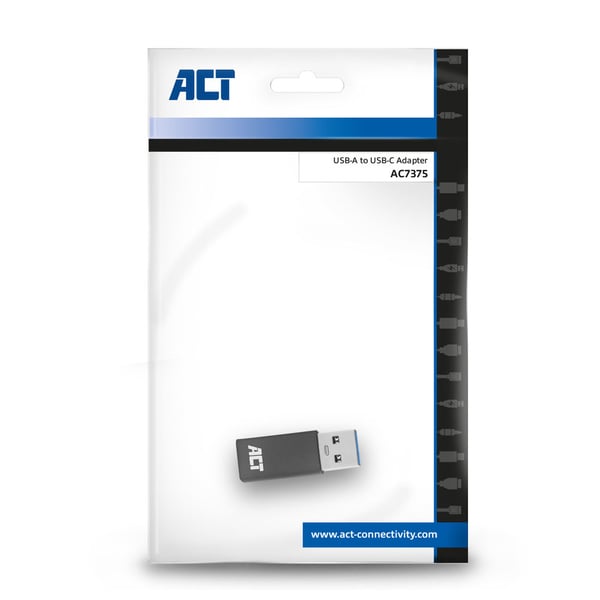 ACT AC7375 kabel kønsskifter USB Type-C USB Type-A Grå