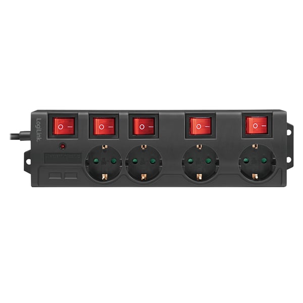 LogiLink Stikdåse - Vekselstrøm 250 V - 3680 Watt - Udgangstilslutninger: 4 (4 x CEE 7/3)