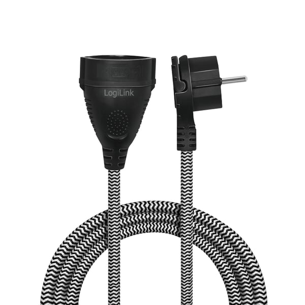 LogiLink LPS104 strömkablar Svart, Vit 3 m Strömkontakt typ F