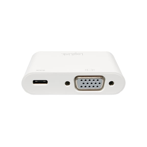 LogiLink 0.14m, 2xUSB-C/VGA USB grafisk adapter 1920 x 1200 pixel Hvid