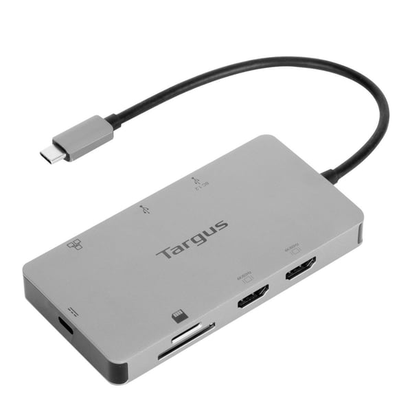 Targus DOCK423EU kannettavien tietokoneiden telakka ja porttitoistin Langallinen USB 3.2 Gen 1 (3.1 Gen 1) Type-C Hopea