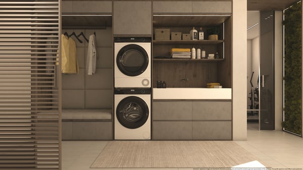 Haier HD90-A3939E tumlare Fristående Frontmatad 9 kg Vit