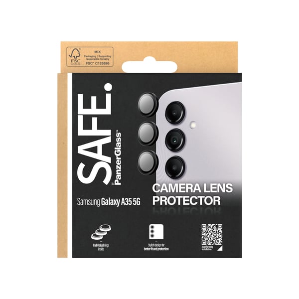 PanzerGlass SAFE. by ® Camera Lens Protector Black Samsung Galaxy A35 5G Kirkas näytönsuoja 1 kpl