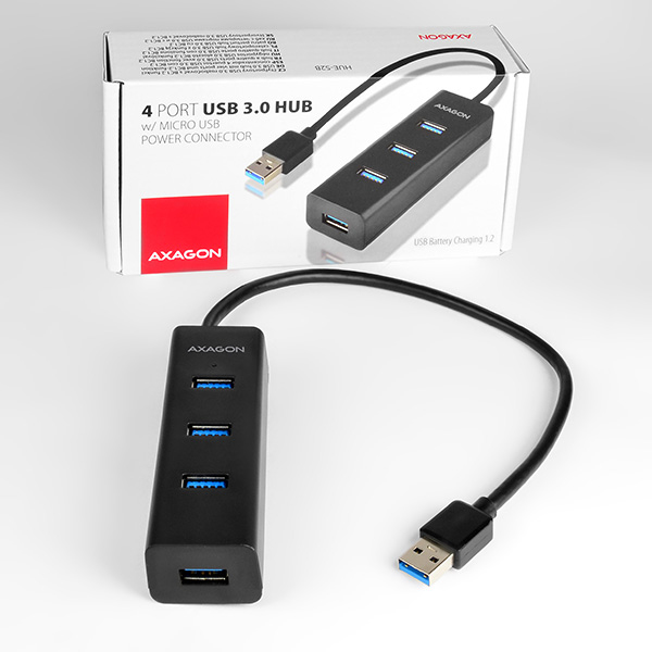 Axagon HUE-S2B gränssnittshubbar USB 3.2 Gen 1 (3.1 Gen 1) Type-A 5000 Mbit/s Svart