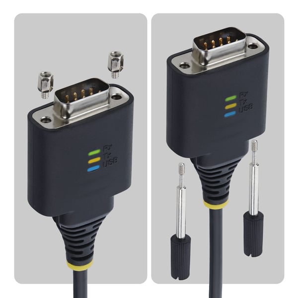 StarTech.com 1P1FFC-USB-C-SERIAL sarjakaapeli Musta 0,3 m USB Type-C RS-232