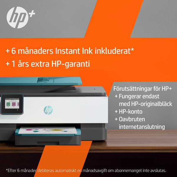 HP OfficeJet Pro 8025e Trådlöst All-in-One Färg Skrivare, Instant Ink; Dubbelsidig utskrift