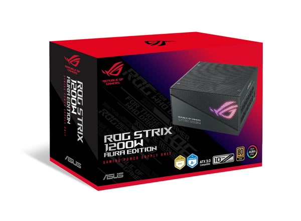 ASUS ROG STRIX 1200W Gold Aura Edition strömförsörjningsenheter 20+4 pin ATX ATX Svart