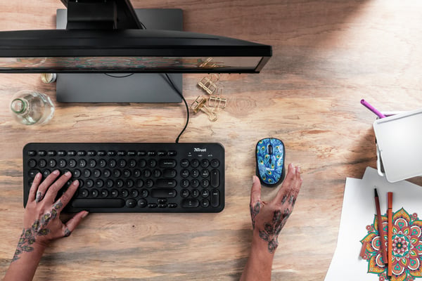 Trust Yvi datormöss Kontor Ambidextrous RF Trådlös Optisk 1600 DPI