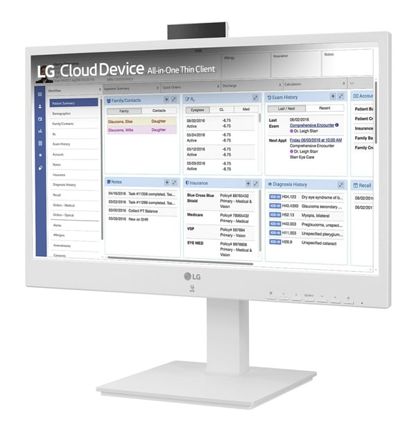 LG 24CR671N-2P.AEU All-in-One-tietokone/-työasema Intel® Pentium® N6005 60,5 cm (23.8") 1920 x 1080 pikseliä All-in-One thin client 8 GB DDR4-SDRAM 256 GB SSD Valkoinen