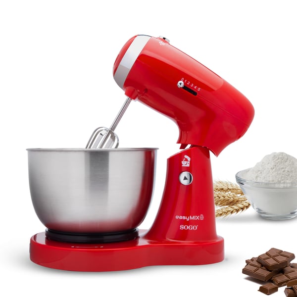 Sogo BAT-SS-14506-R foodprocessor 350 W 3,2 L Rød, Rustfrit stål