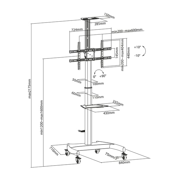 AISENS ECO 177,8 cm (70") Svart