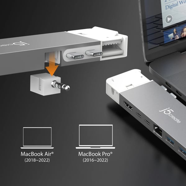 j5create JCD395-N 4K60 Elite Pro USB4® Hub med MagSafe® Kit