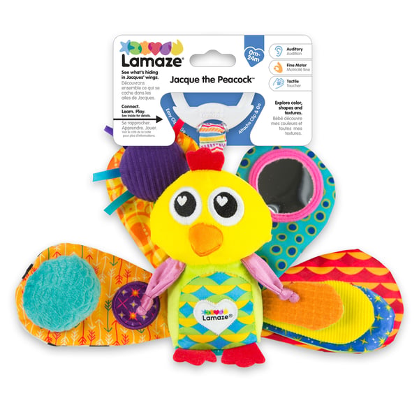 Lamaze Jacque the Peacock leksaker till barnvagnsmobil