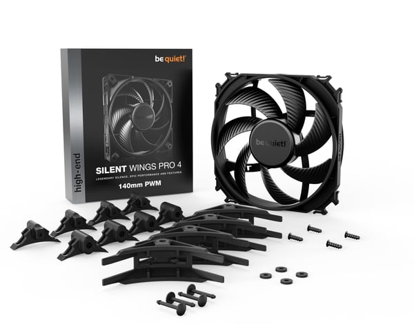 be quiet! SILENT WINGS PRO 4 | 140mm PWM Datorväska Fan 14 cm Svart 1 styck