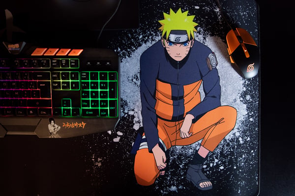 Konix Naruto KX MOUSEPAD XXL BLACK Spelmusmatta Svart, Orange