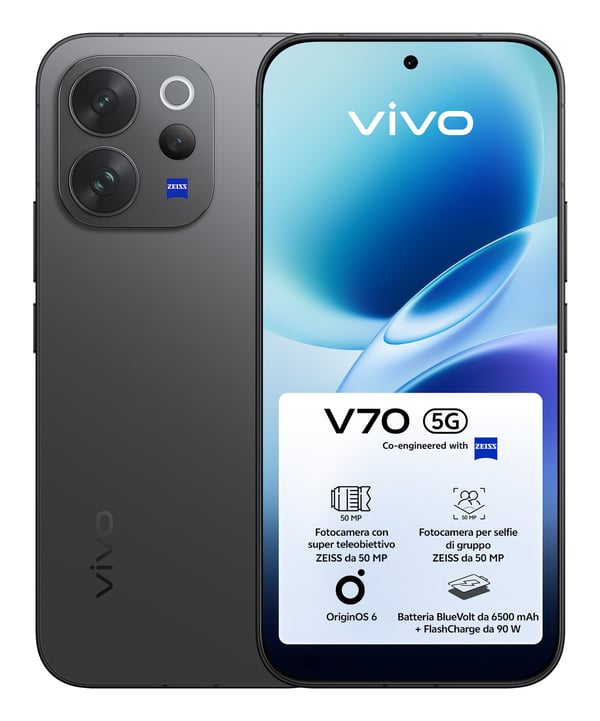 VIVO V70 16,7 cm (6.59") Dual SIM Android 16.0 5G 8 GB 512 GB 6500 mAh Sort
