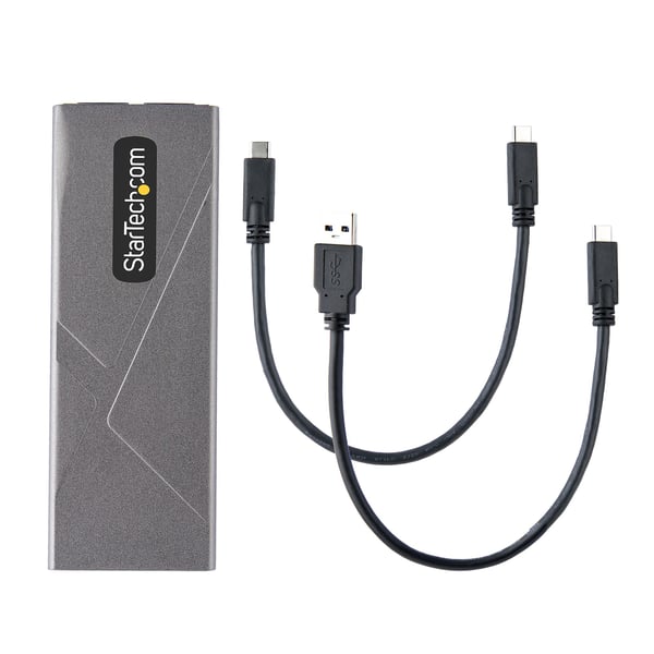 StarTech.com USB-C 10Gbps till M.2 NVMe eller M.2 SATA SSD-kabinett, Verktygsfritt M.2 PCIe/SATA NGFF SSD En