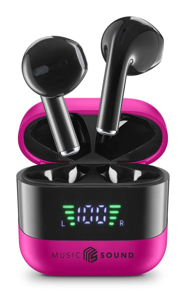 Music Sound 8018080488634 Headset True Wireless Stereo (TWS) I ørerne Opkald/musik Bluetooth Lyserød Music Sound 8018080488634 Headset True Wireless Stereo (TWS) I ørerne Opkald/musik Bluetooth Lyserød