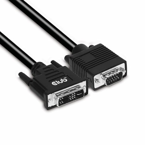 CLUB3D DVI-A TO VGA CABLE M/M 3m/ 9.8ft 28 AWG Musta