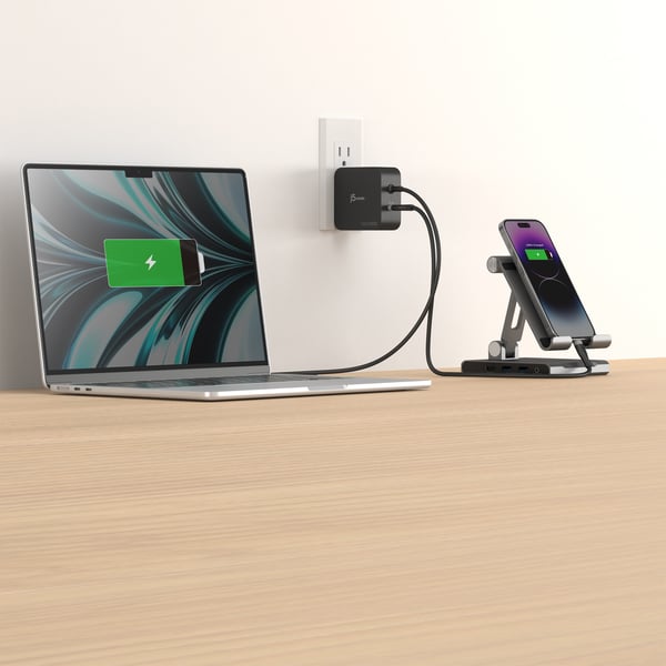 j5create 102W GaN PD USB-C 2-portars laddare med utbytbara nätkontakter
