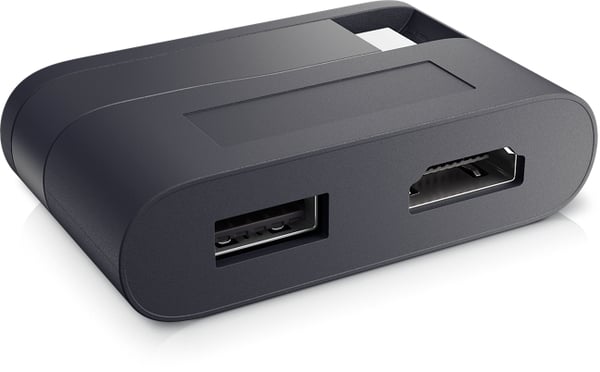 DELL DA20 videokabeladapter USB Type-C HDMI + USB Svart
