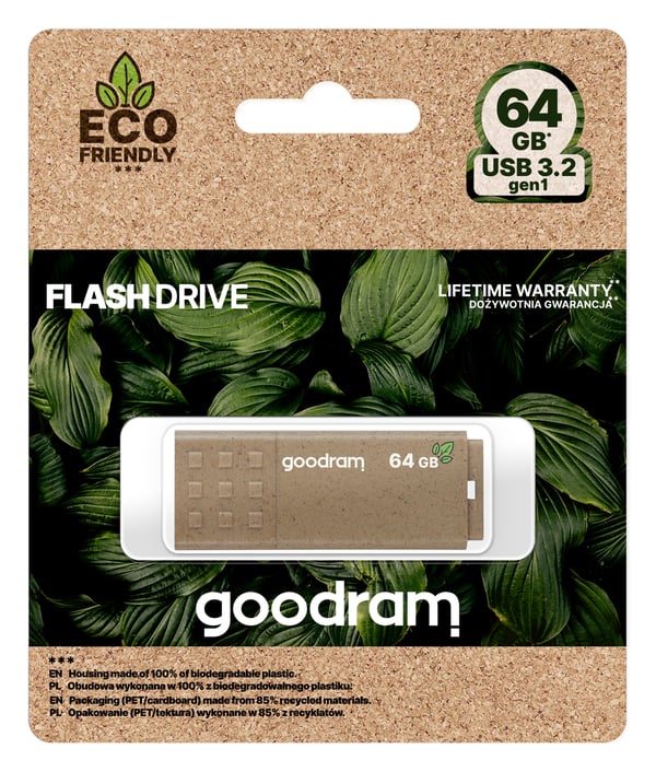 Goodram UME3 Eco Friendly USB-sticka 64 GB USB Type-A 3.2 Gen 1 (3.1 Gen 1) Brun