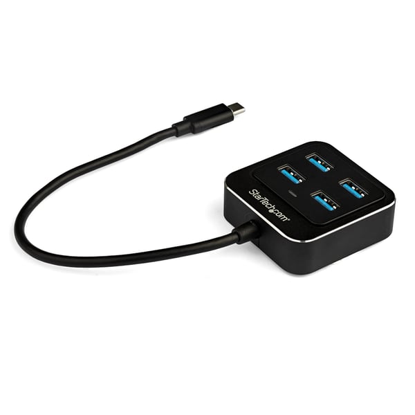 StarTech.com USB C-hubb med 4 portar - USB-C till 4x USB-A-portar - SuperSpeed 10Gbps USB 3.2 Gen 2 Type-C-hubb - USB-bussdriven - Bärbar/kompakt USB-C till USB-adapterhubb för bärbar dator - Aluminium