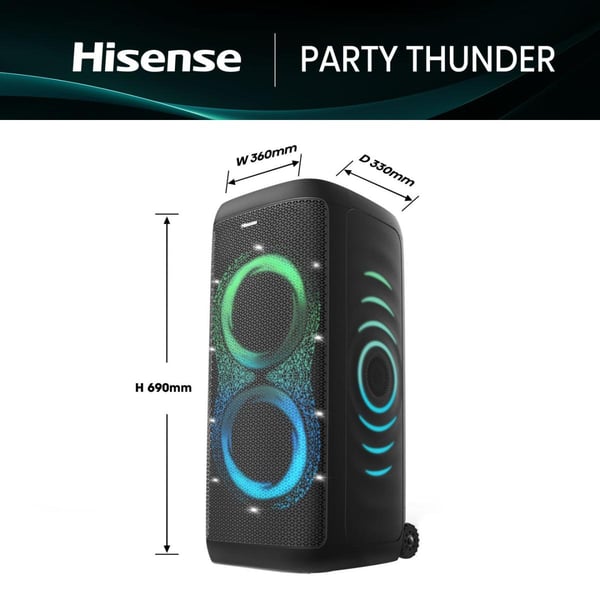 Hisense Party Thunder Juhlakaiutin Musta 620 W