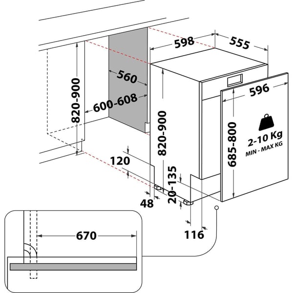 Whirlpool WH4IFC14BN6S Fuldt indbygget 14 kuverter