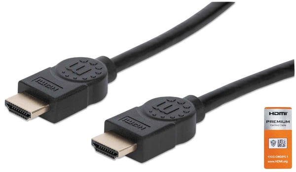 Manhattan 354837 HDMI-kabel 1 m HDMI Type A (Standard) Sort