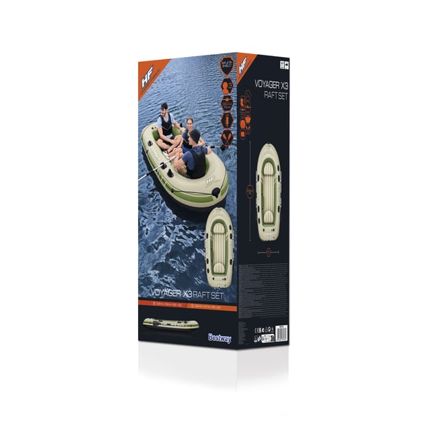 Bestway 65164 / 24 Uppblåsbar båt 3 personer Resor/fritid Gummibåt