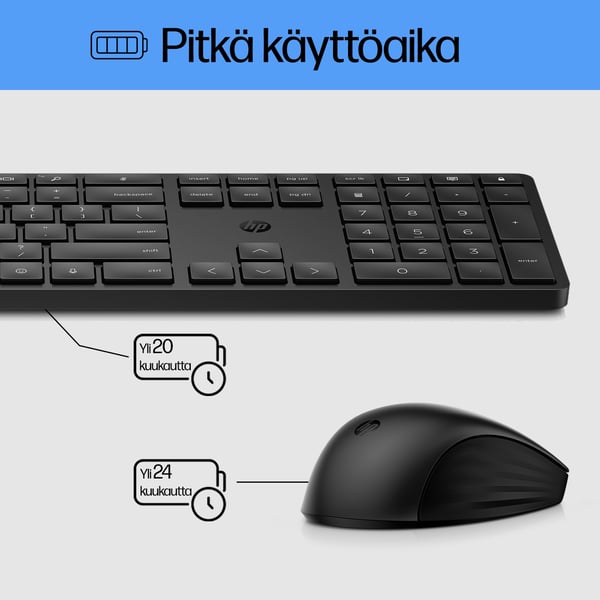 HP 650 langattoman näppäimistön ja hiiren yhdistelmä