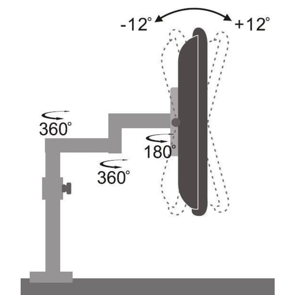 Techly ICA-LCD 502BK skærmbeslag og -stativer 68,6 cm (27") Skrivebord Sort