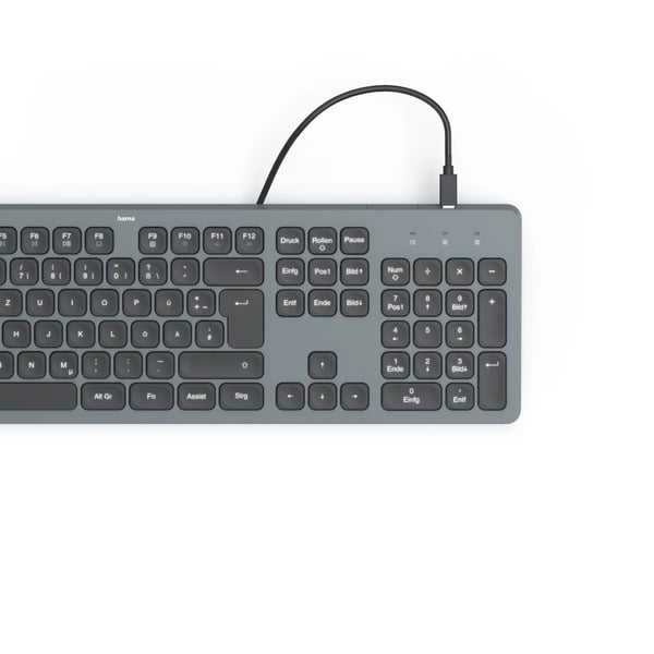 Hama USB-näppäimistö \"CK-400\", valaistu, langallinen, musta, QWERTZ DE