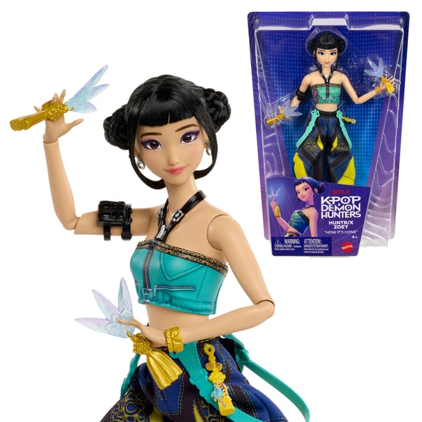 Mattel KPop Demon Hunters HUNTR/X Zoey-modedocka i avtagbar stil med filminspirerade tillbehör