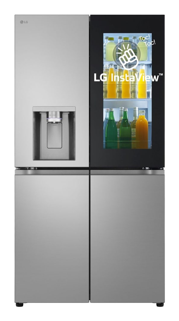 LG InstaView GMK961PY5E side-by-side køle-fryseskab Fritstående 646 L Sølv