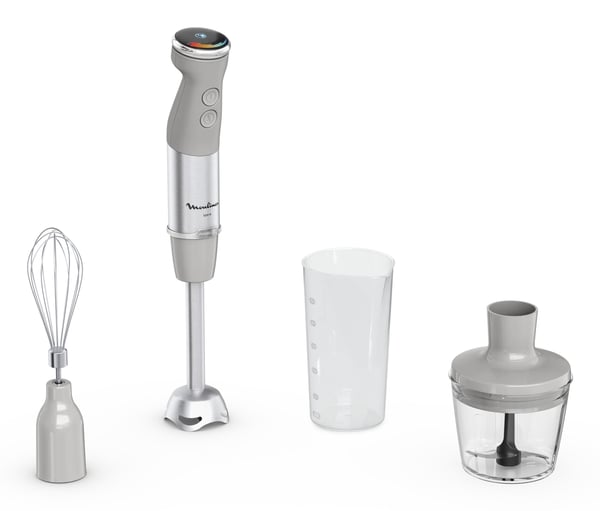 Moulinex Quickchef + DD673B10 tehosekoitin 0,5 L Upotettava sekoitin 1000 W Harmaa, Ruostumaton teräs