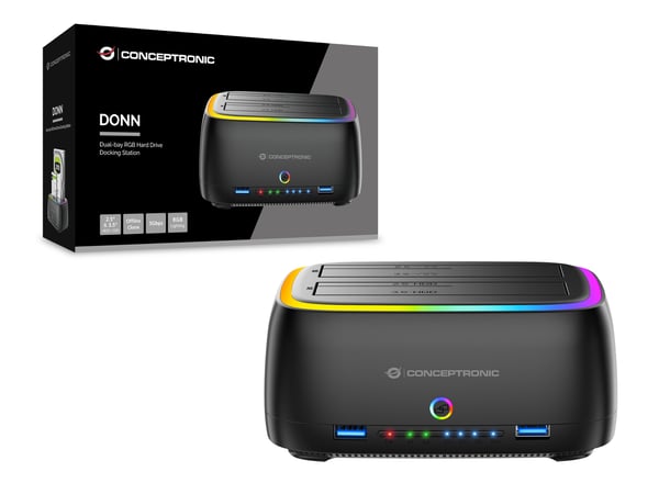 Conceptronic Harddisk kabinet 2.5/3.5\" HDD/SSD 2xUSB-a sort