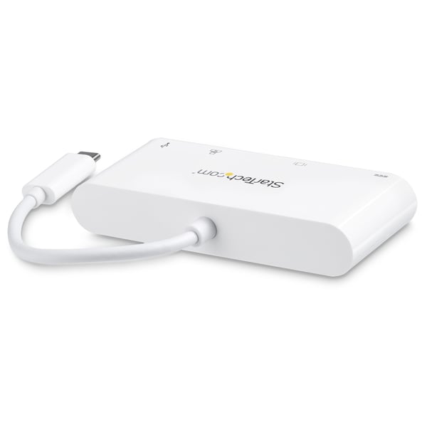 StarTech.com DKT30CDVPD kannettavien tietokoneiden telakka ja porttitoistin Langallinen USB 3.2 Gen 1 (3.1 Gen 1) Type-C Valkoinen