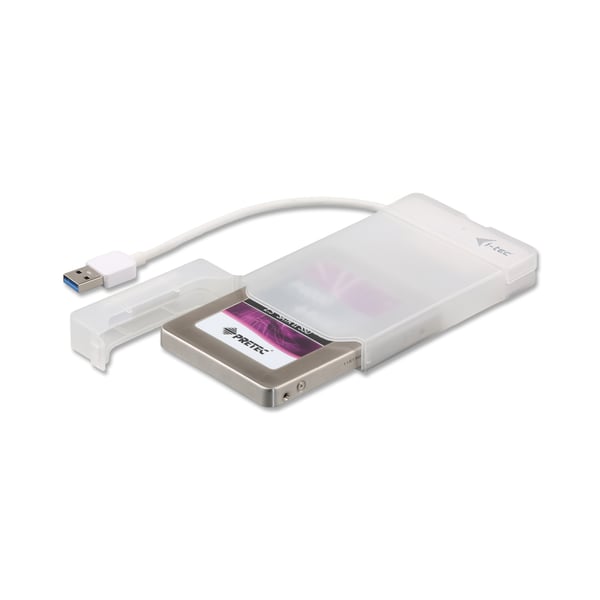 I-TEC USB 3.0 Advance MySafe Easy -kotelo 6,4 cm 2,5\" kiintolevykotelo SATA HDD -kiintolevyille, integroitu kaapeli, valkoinen (MYSAFEU314)